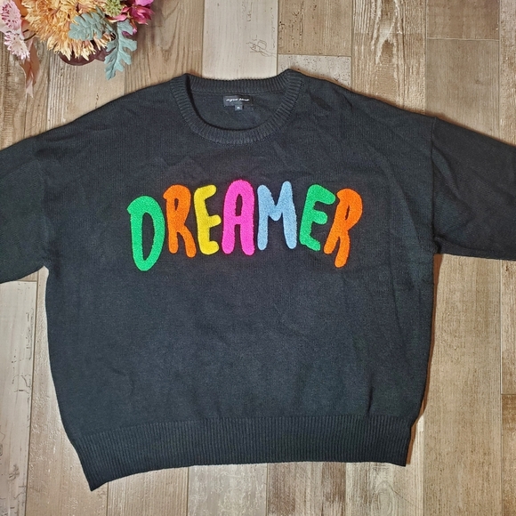 Boutique Aqua Blues Women's Dreamer Sweater Size XL Black Embroidered Pullover - Picture 16 of 16